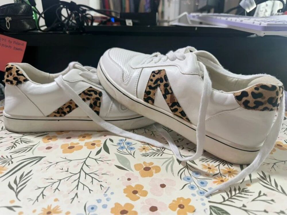 MIA White Leopard Print Sneakers Women’s Size 10